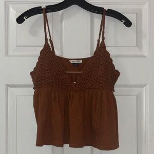 American Eagle Outfitters Brown Crocheted Camisole